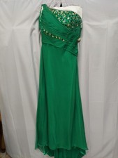 **Sequence /gem Shamrock Prom Gown .unique Twist Slant Pleats /open Crossed **