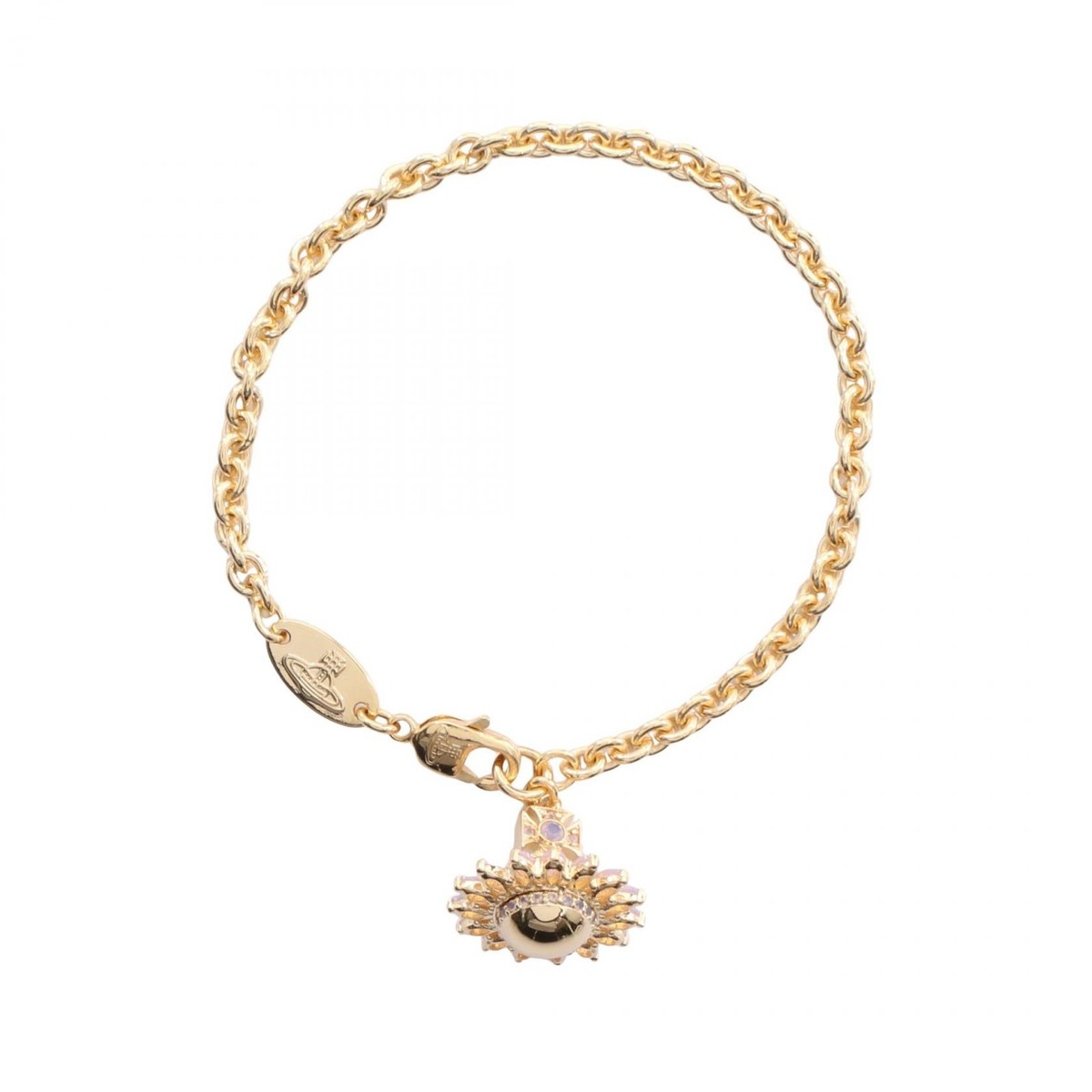 Vivienne Westwood JORDANA Bracelet Gold Plated Rhinestone Pink NEW