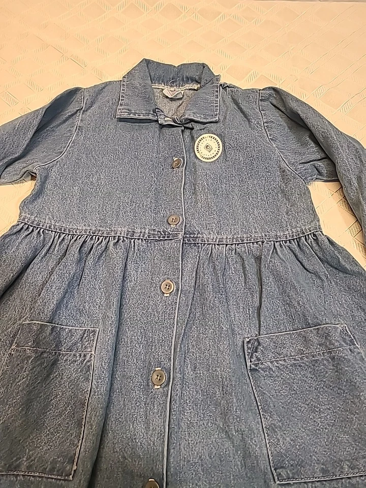 Vestido de mezclilla vintage MULBERRIBUSH L 6x para niñas manga larga vintage años 90 Foto 2 de 4