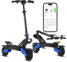 NFC App Control 60V 5000W Dual Drive Electric Scooter 50MPH 55 Miles Range IPX64