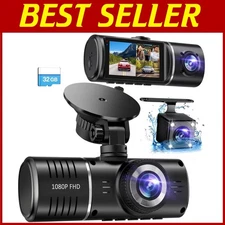 1080P Triple Dash Cam with Night Vision & Parking Monitor - All-in-One Solution