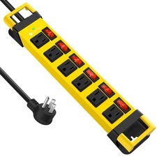 Heavy Duty Power Strip,6 Outlets Metal Power Strip with Individual Switch & C...