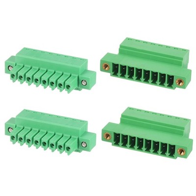 8 Pin 3.5mm Pitch PCB Mount Screw Terminal Block Connector Plug Flange Mount