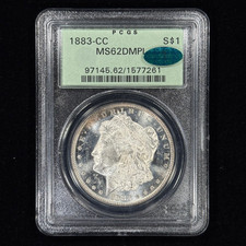 1883-CC $1 MS62 DMPL CAC OGH Morgan Silver Dollar - PCGS Old Green Holder Scarce