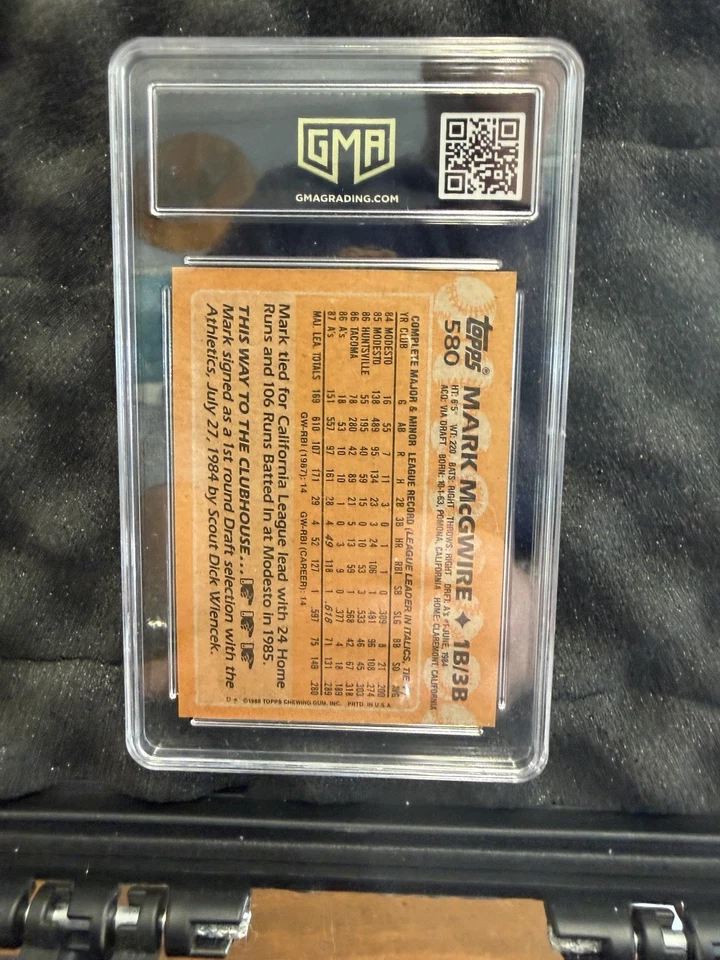 1988 Topps All-Star Rookie #580 Mark McGwire múltiples errores muy raro GMA 7,5 Foto 2 de 4