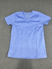 WonderWink WorkFlex Unisex Classic Fit V-Neck Light Blue Scrub Top 2XS NWOT