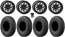 System 3 SB-9 Bdlk 15"Wheels Matte Bk 35"Gripper T/R/K Tires Kawasaki Mule Pro