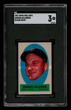 SGC 3 BLANK BACK HARMON KILLEBREW HOF 1963 TOPPS PEEL-OFF STICKER GRADED *TPHLC