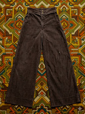 Vtg 19 BRITTANIA Brown Corduroy Bellbottoms Leg High Waist Talon Original Pant