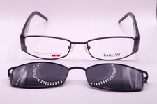 NEW TAKUMI T9795 80 PURPLE POLARIZED EYEGLASSES SUNGLASSES W/CLIP ON 50-17