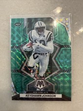 2022 Panini Mosaic Football Keyshawn Johnson Green Mosaic Prizm Card #155 Jets