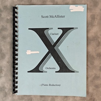 1996 Scott McAllister X Concerto Clarinet & Orch Piano Reduction Spiral Score Bk