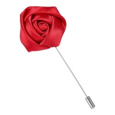 Rose Lapel Pins For Men Suit Red Rose Boutonniere Silk Roses Pins Handmade