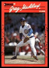 Greg Maddux 1990 Donruss #158 Chicago Cubs FREE SHIPPING AutographDen