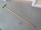 Antique Carved Antler Horn Handle Malacca Blond Wood Shaft Walking Cane Stick