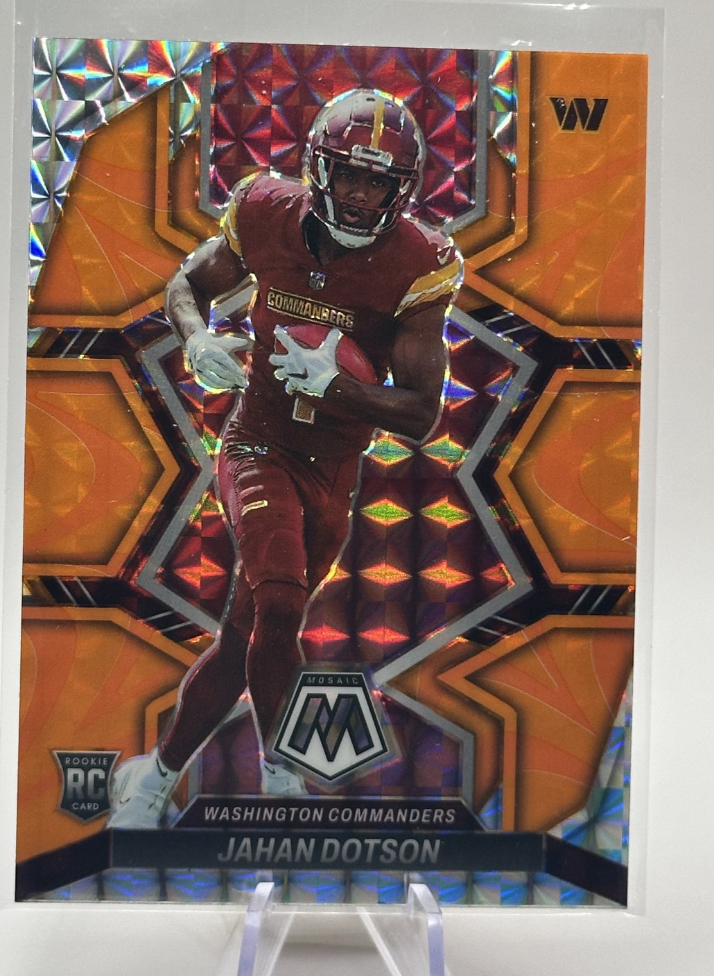 2022 Panini Mosaic - Jahan Dotson #314 ORANGE Reactive Prizm RC - Commanders