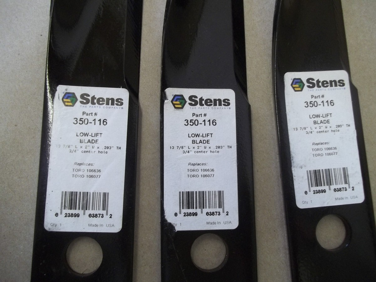 Toro Wheelhorse Replacement 3 Low Lift Blades 106636,106077,350