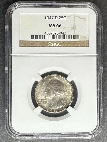 1947-D Washington Quarter NGC MS-66, Buy 3 Items, Get $5 Off!