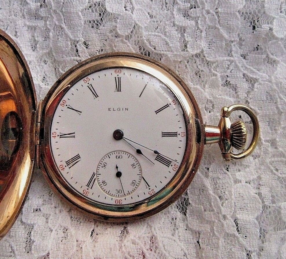 Elgin pocket watch 0sz hunting Case 1909 Gold Filled 15 Jewels