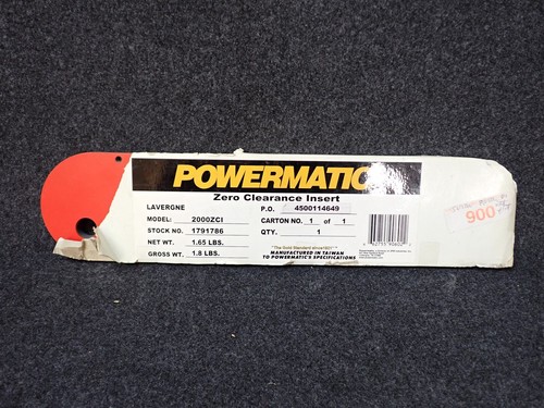 Powermatic 1791786 Zero Clearance Insert 2000ZCI for PM2000 Saw (BN283)