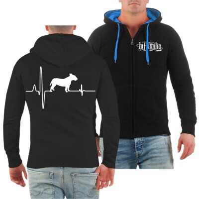 Männer Kapuzenjacke Bullterrier Herzschlag S bis 8XL bully miniatur geschenk