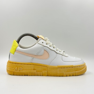 Nike Air Force 1 Pixel Arctic Orange Damen-Sportschuhe weiß Leder UK-Größe 5