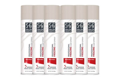 (6 Pack) Salon Grafix Hairspray Freezing Mega Hold 10oz/295ml EACH