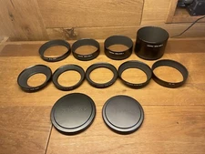 *LOOK : Near Mint* Contax Metal Lens Hood & Ring & Metal Cap System Kit From JPN
