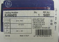 GE GENERAL ELECTRIC RL4RA040TD 24V Auxiliary Relay Contactor