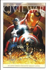 Civil War # 1 Aspen Variant Cover signed by MICHAEL TURNER July 2006 VF