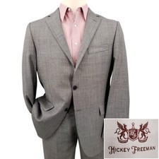 Hickey Freeman Milburn Mens Size 42 Pants 38x32 Suit Houndstooth Gray