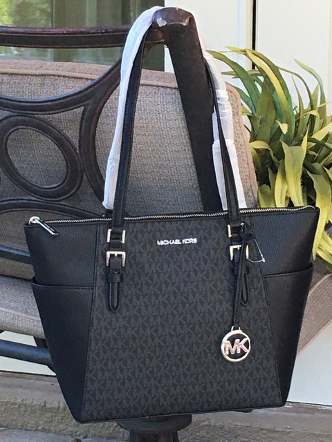 black mk tote