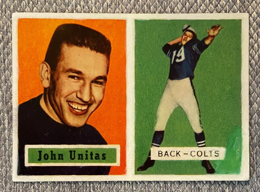1957 TOPPS JOHNNY UNITAS RC AUTHENTIC *TOUCHED UP* OTHERWISE PSA 5/6 BV $1500