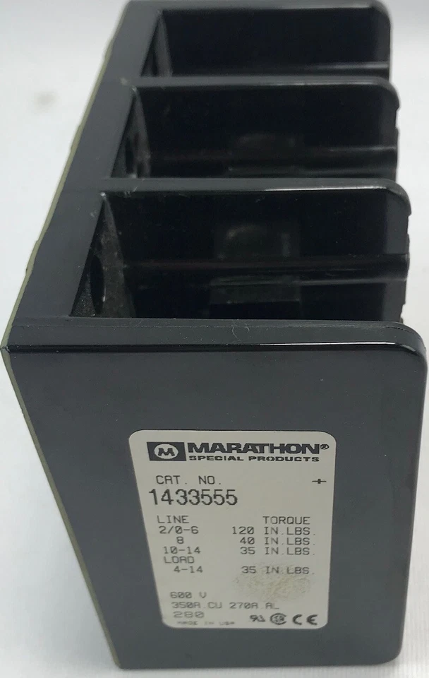 Marathon Special Product 1433555 Power Block 350A 3P 14-2/0Awg Pri. 14-4Awg Sec. - Image 2 of 3