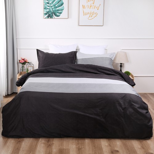Grey Stripes Bedspread Set&Comforter Set&Quilt Cover Set Queen King Size Bedding - Picture 5 of 23