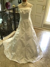 Destiny Bridal  gown Wedding Dress taffeta White 8 New with tag