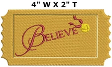 Christmas BELIEVE Patch Embroidered iron-on/Sew-on  Applique Festive Badge Craft