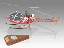Airbus Aerospatiale SA 315B Lama Air Zermatt Wood Helicopter Model Small 1/32