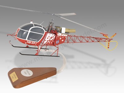 Airbus Aerospatiale SA 315B Lama Air Zermatt Wood Helicopter Model Small 1/32