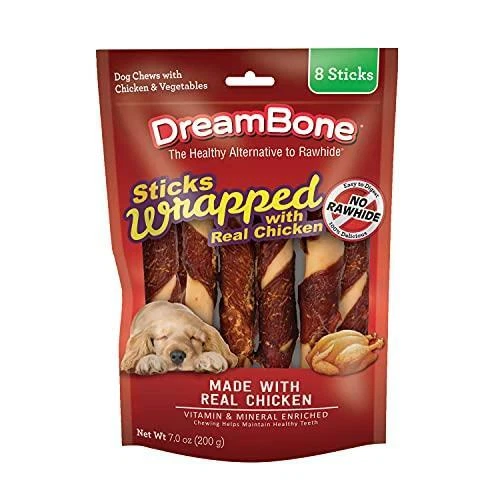 DREAMBONE Twist Sticks Chicken Wrapped Dog Treats, 50 Count, 58 OFF