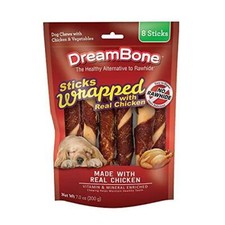 DreamBone Chicken-Wrapped Chews 8 Count, Rawhide-Free Chews for Dogs - Large 