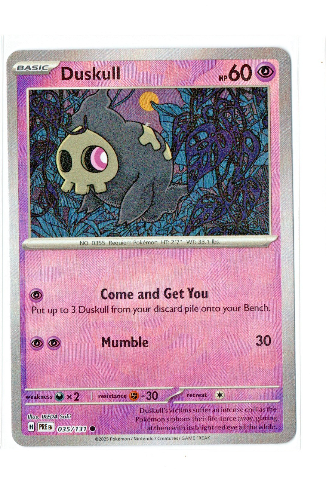 Pokémon TCG Duskull 35/131 SV: Prismatic Evolutions Pokeball Holo Pack Fresh NM+