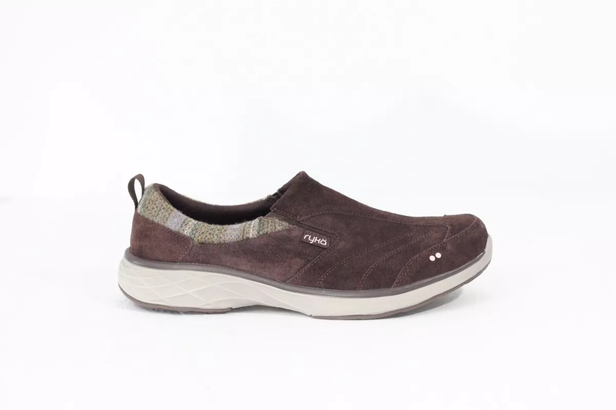 Ryka Terrain Sneakers Women sz 12 Slip on Shoes Brown Suede Walking Travel