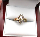 10K Yellow Gold 8 Diamond Cluster Bypass Ring Size 6.75 [R260] — photo 4