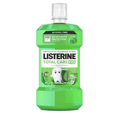 Listerine Total Care Kids Mouthwash, ADA Accepted, Alcohol-Free, Mint Flavor, 50