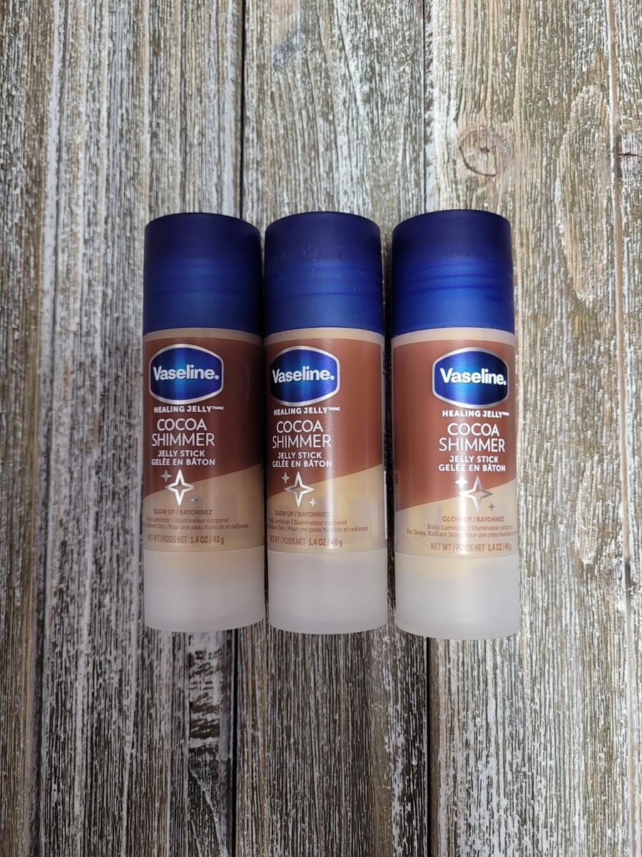 Pack of 3 Vaseline Cocoa Shimmer Jelly Stick GLOW UP Body