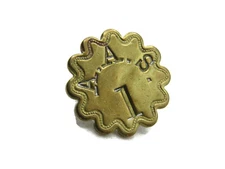 A.A.S. 1 Lettered Pin Stamped Gold Tone