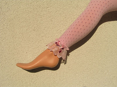 Leggings Mädchen Punkte rosa Schleife Spitze Perle Gr. S bis L rosa