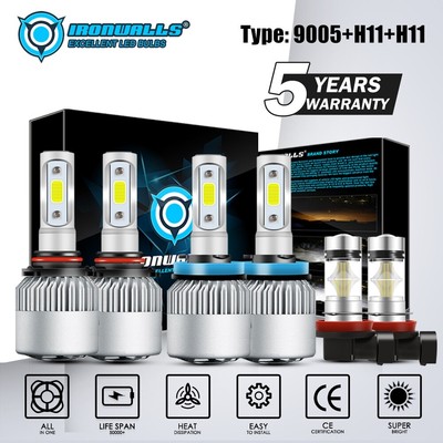 HMCYCI Bombillas LED 9005 +H11 De Haz Alto/bajo, Kits De Conversión De