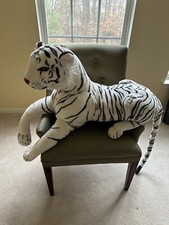 Melissa And Doug Giant Siberian White Tiger Lifelike Stuffed Animal 5 Feet Long